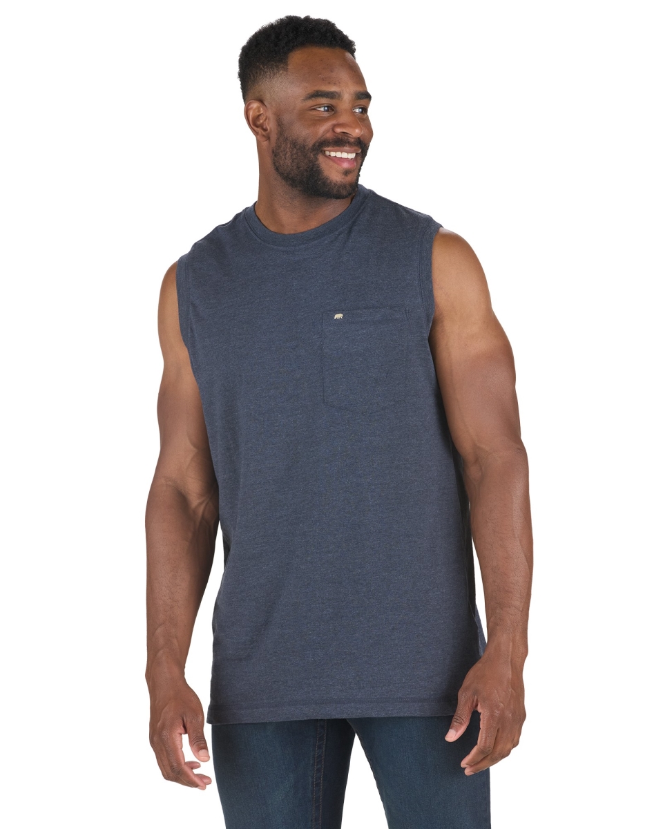 BSM35SBLT480 Performance Sleeveless Pocket T-Shirt, Space Blue - Extra Large