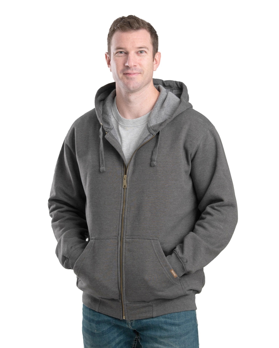 SZ413GPHR440 Heritage Full-Zip Hooded Sweatshirt, Graphite - Large