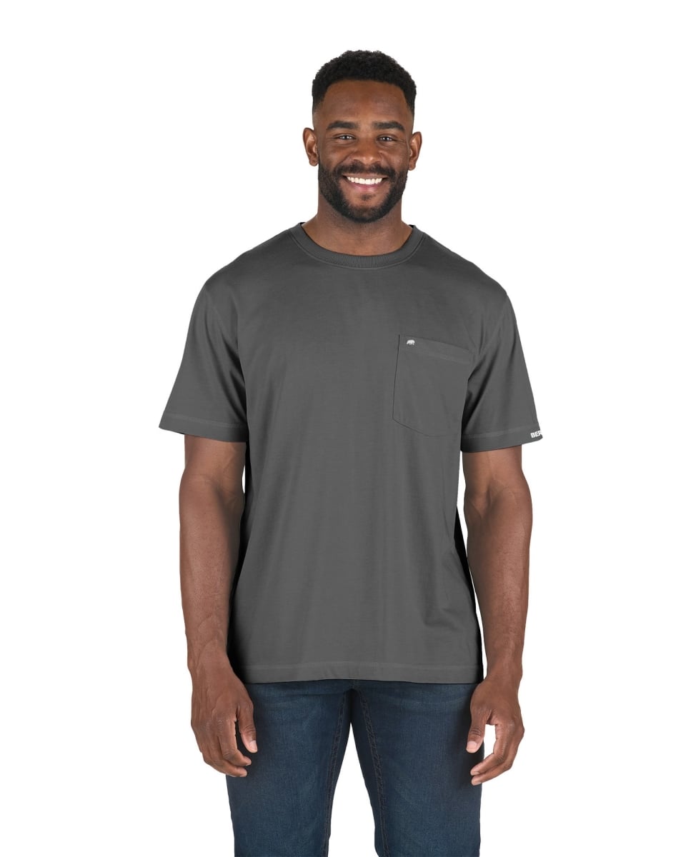 BSM38SLAR440 Performance Short Sleeve Pocket T-Shirt, Slate - Large
