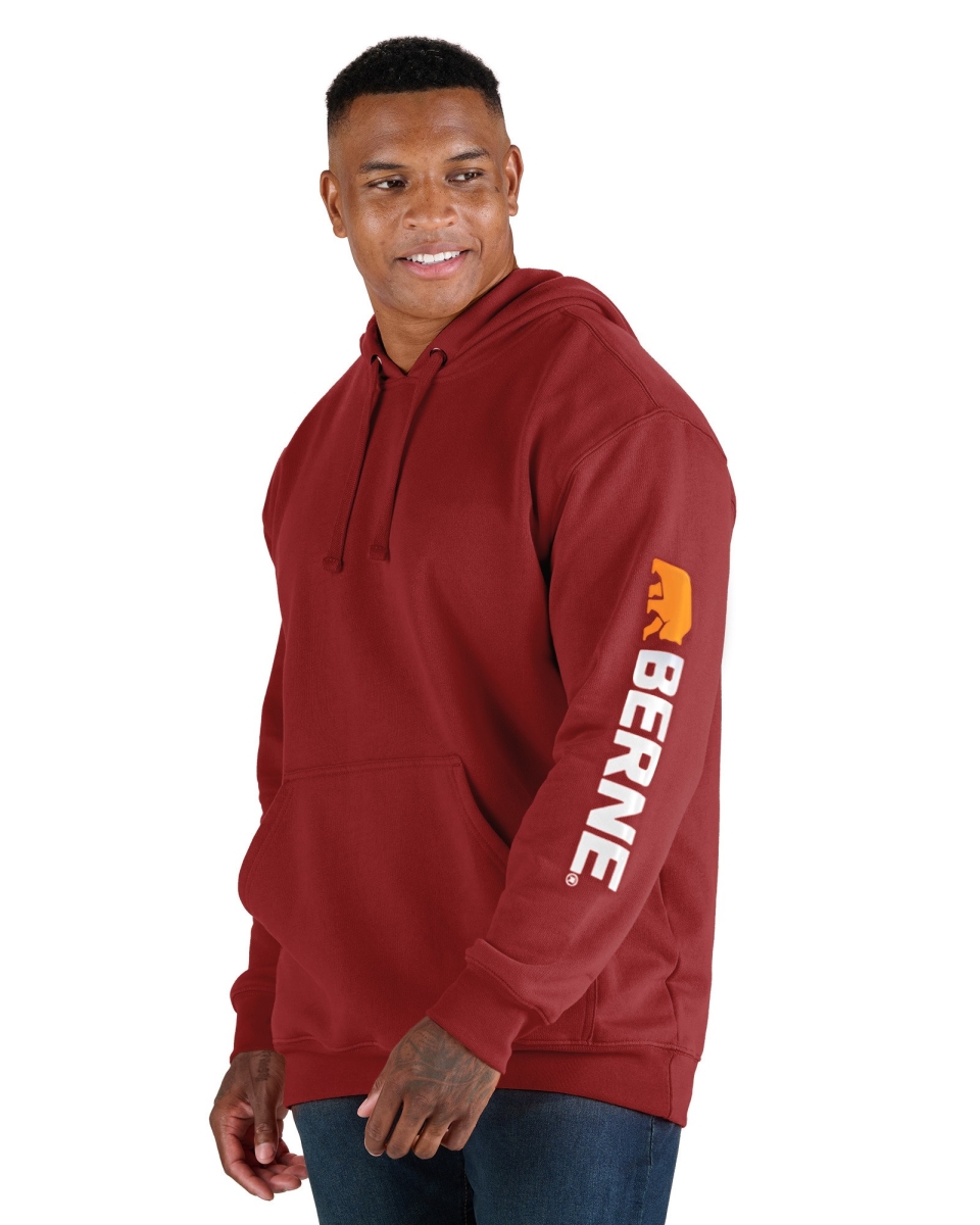 SP401BRKR400 Signature Sleeve Hooded Pullover Hoodie, Brick - Medium