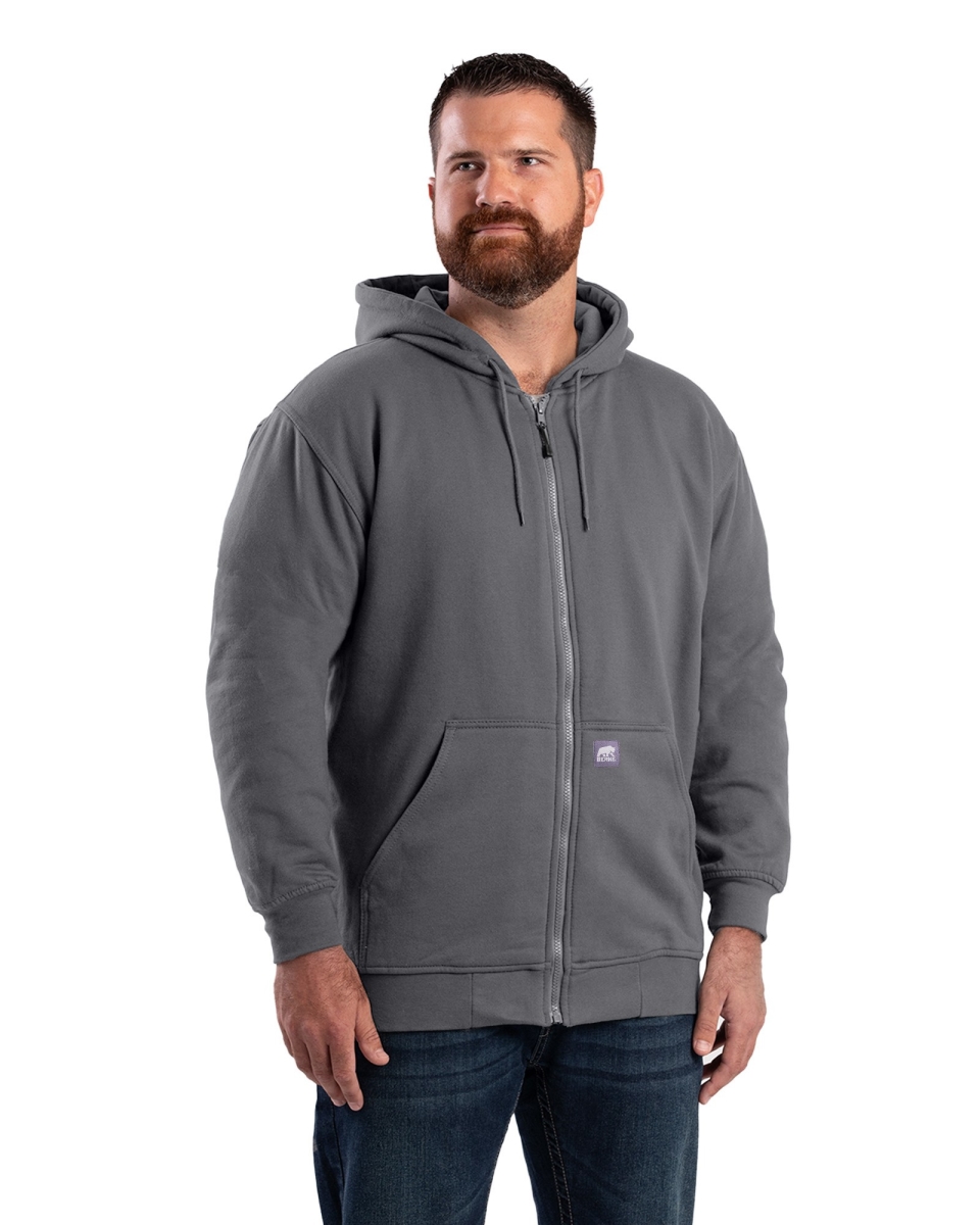 SZ101GPHR440 Heritage Thermal-Lined Full-Zip Hooded Sweatshirt, Graphite - Large