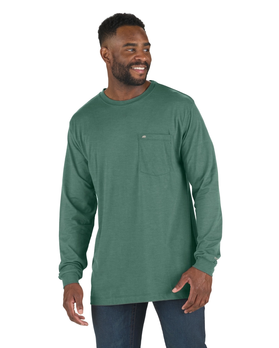 BSM39PNT640 Performance Long Sleeve Pocket T-Shirt, Pine - 5XLT