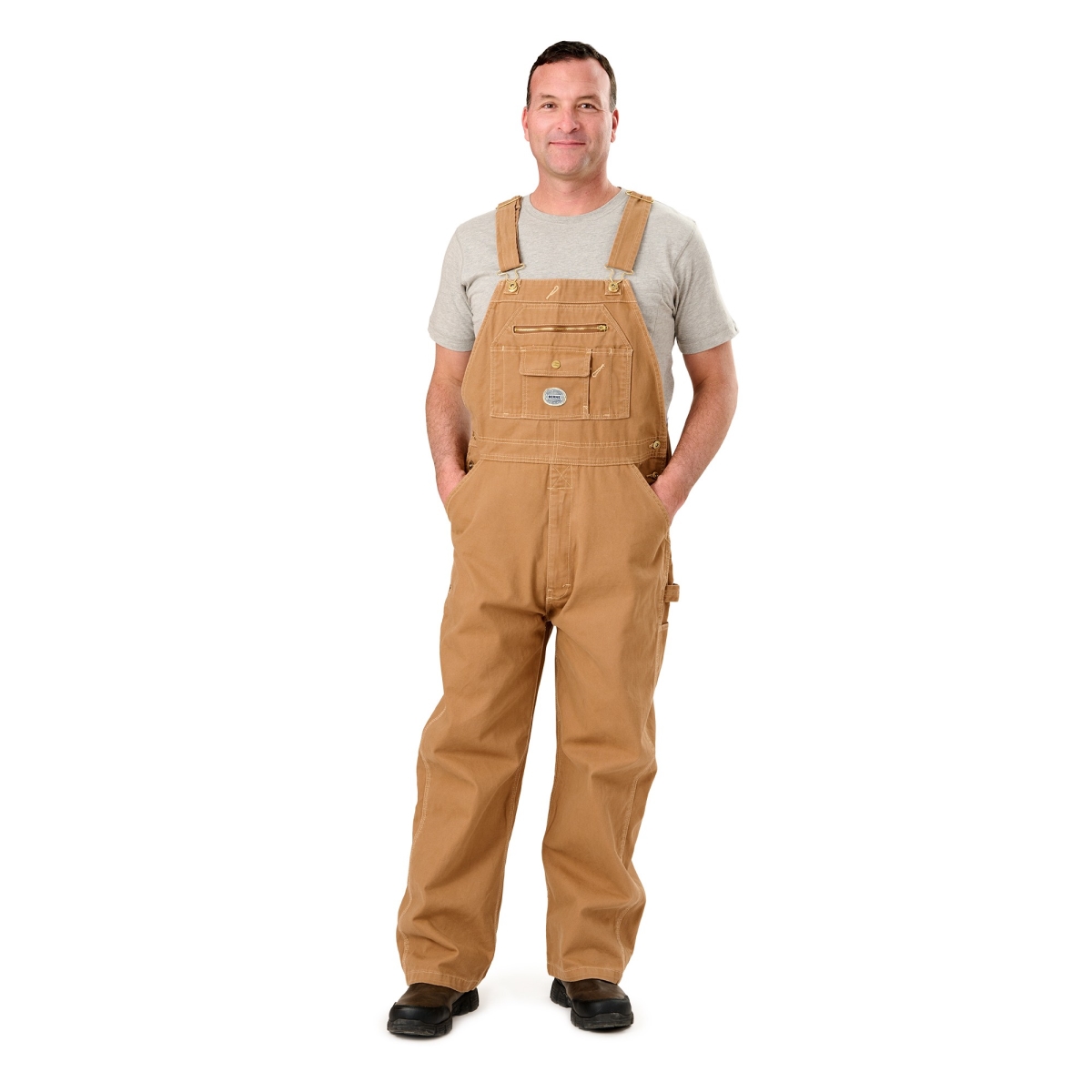B914BDS340 34 x 30 in. Vintage Washed Duck Bib Overall - Brown