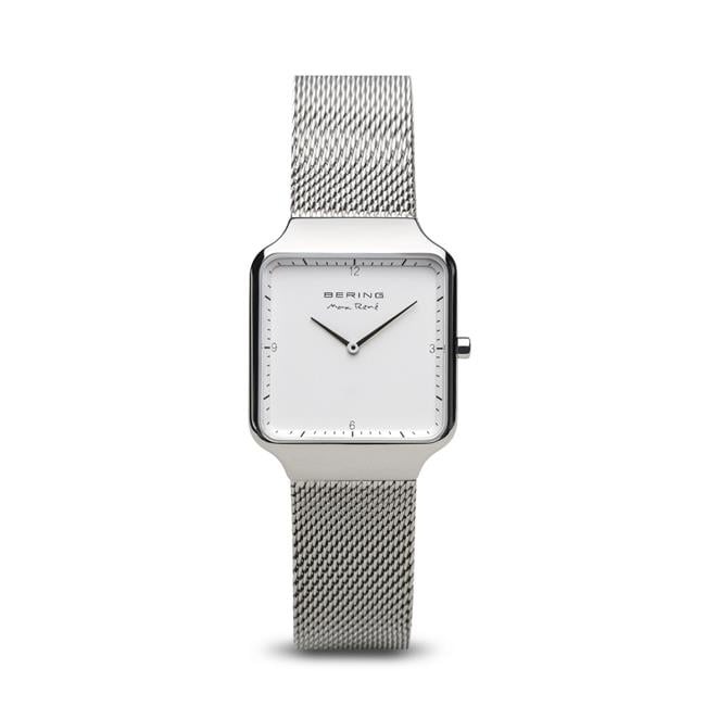 Picture of Bering 15832-004 Female Max Rene Polished Silver Mesh Watch with White Dial
