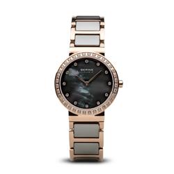 Picture of Bering 10729-769 Polished Ladies Slim Ceramic Wrist Watch, Rose Gold