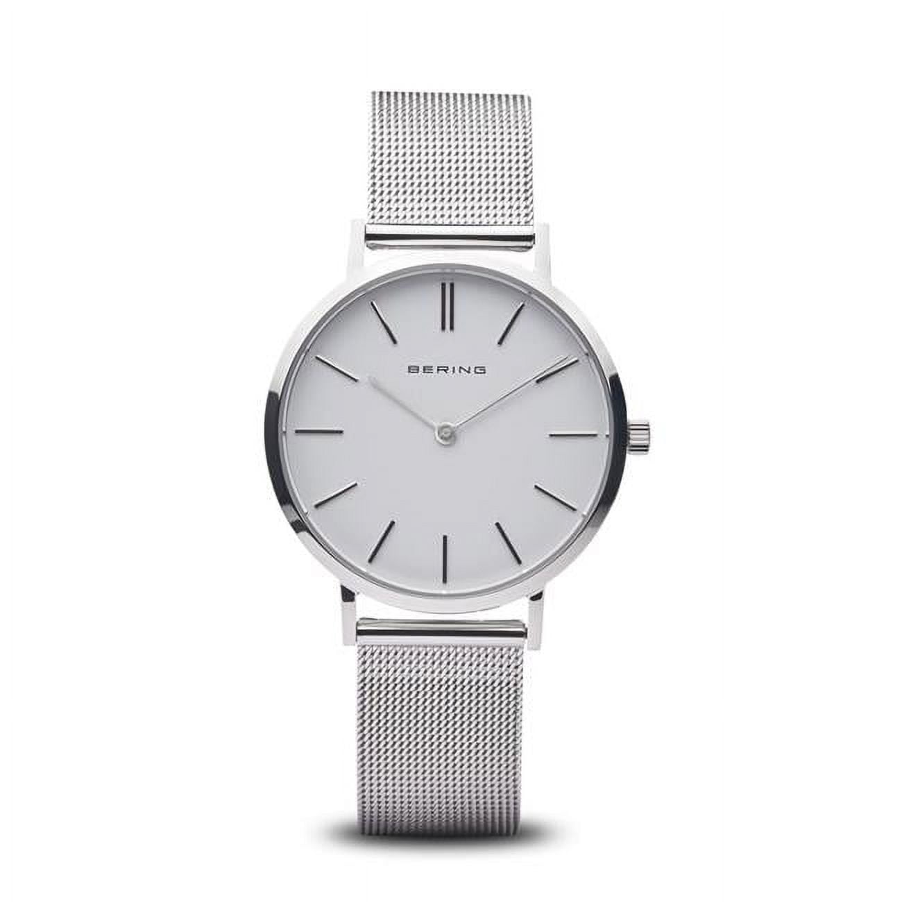 Picture of Bering 14134-004 6 mm Female Classic Polished Silver Mesh Watch with Silver Strap