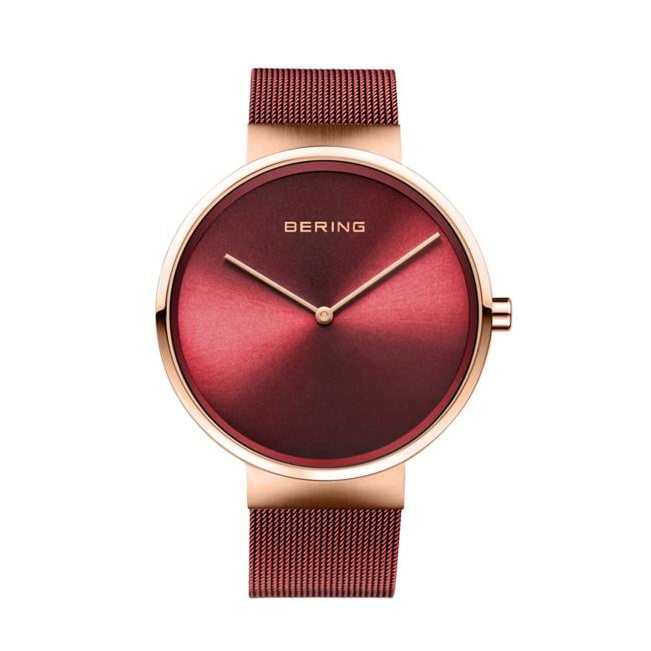 Picture of Bering 14539-363 Male Classic Polished & Brushed Rose Gold Mesh Watch