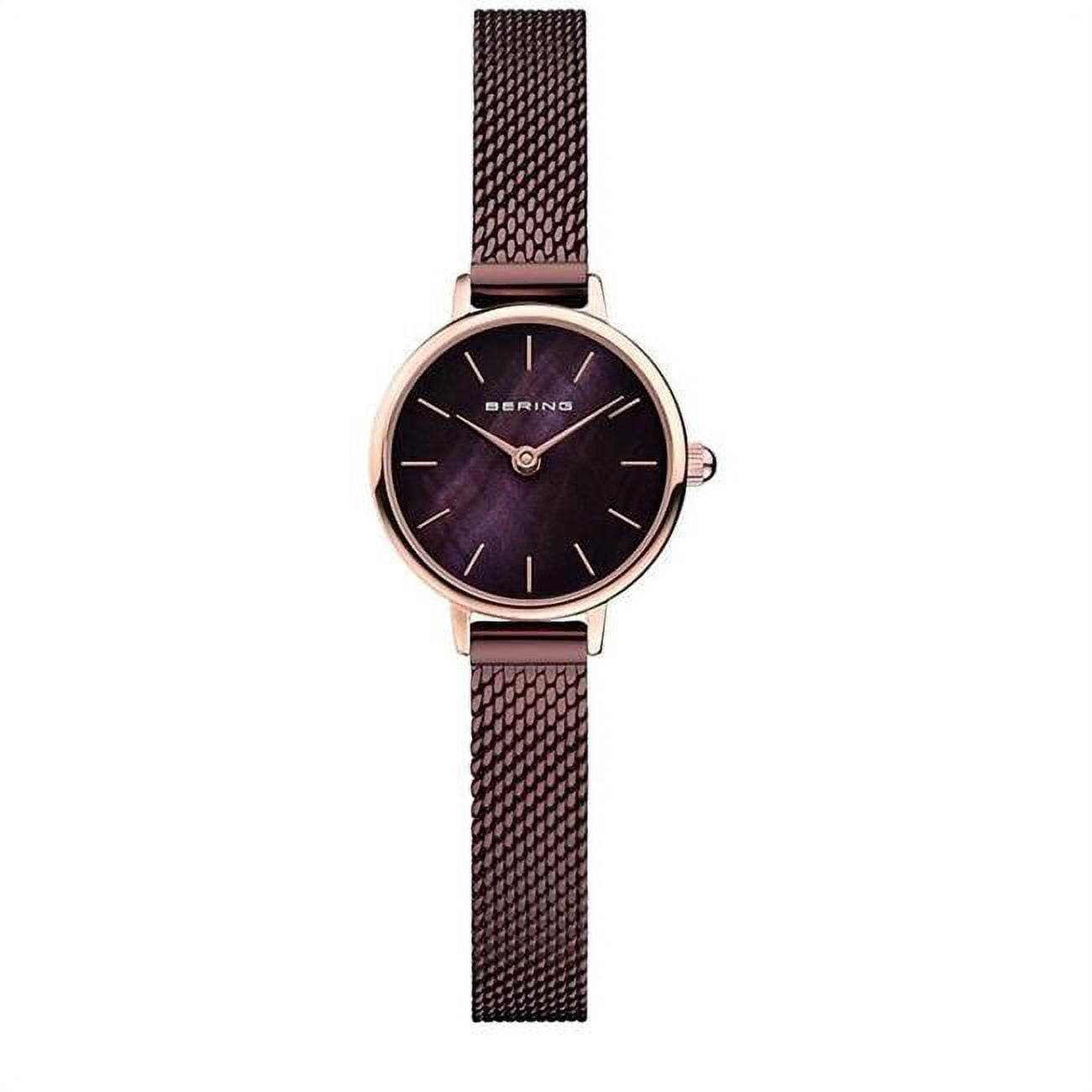Picture of Bering 11022-265 Female Classic Mesh Watch with Brown Dial