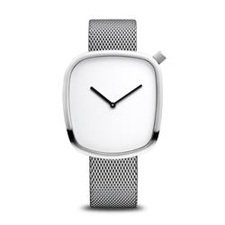 Picture of Bering 18040-004 Unisex Classic Brushed Silver Mesh Watch with Blue Dial