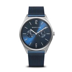 Picture of Bering 17140-307 7 mm Unisex Ultra Slim Polished Silver Mesh Watch with Blue Dial