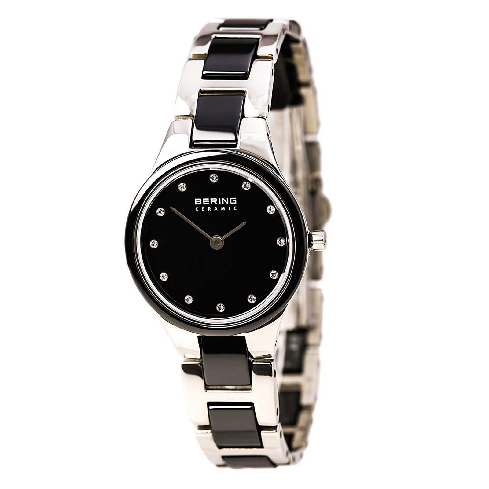 Picture of Bering 32327-742 Female Sale Polished Silver Bracelet Watch with Black Dial