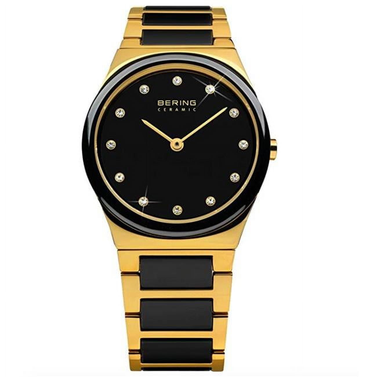 Picture of Bering 32230-741 Female Sale Polished Gold Bracelet Watch with Black Dial
