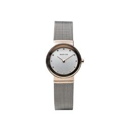 Picture of Bering 10126-066 Female Classic Polished Rose Gold Mesh Watch with Silver Dial