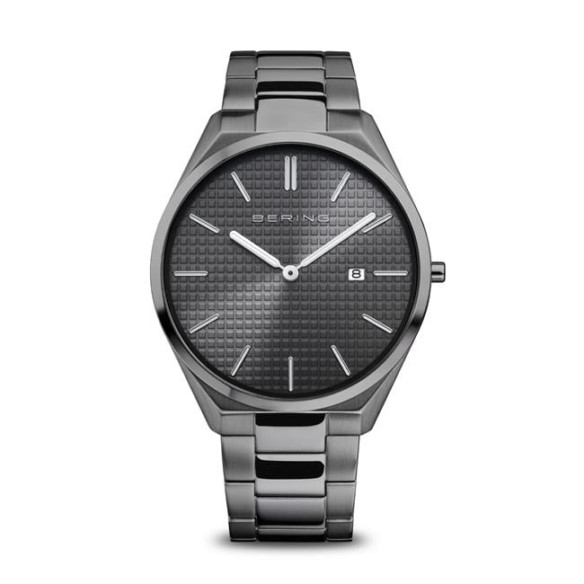 Picture of Bering 17240-777 Male Ultra Slim Polished & Brushed Grey Bracelet Watch with Grey Dial
