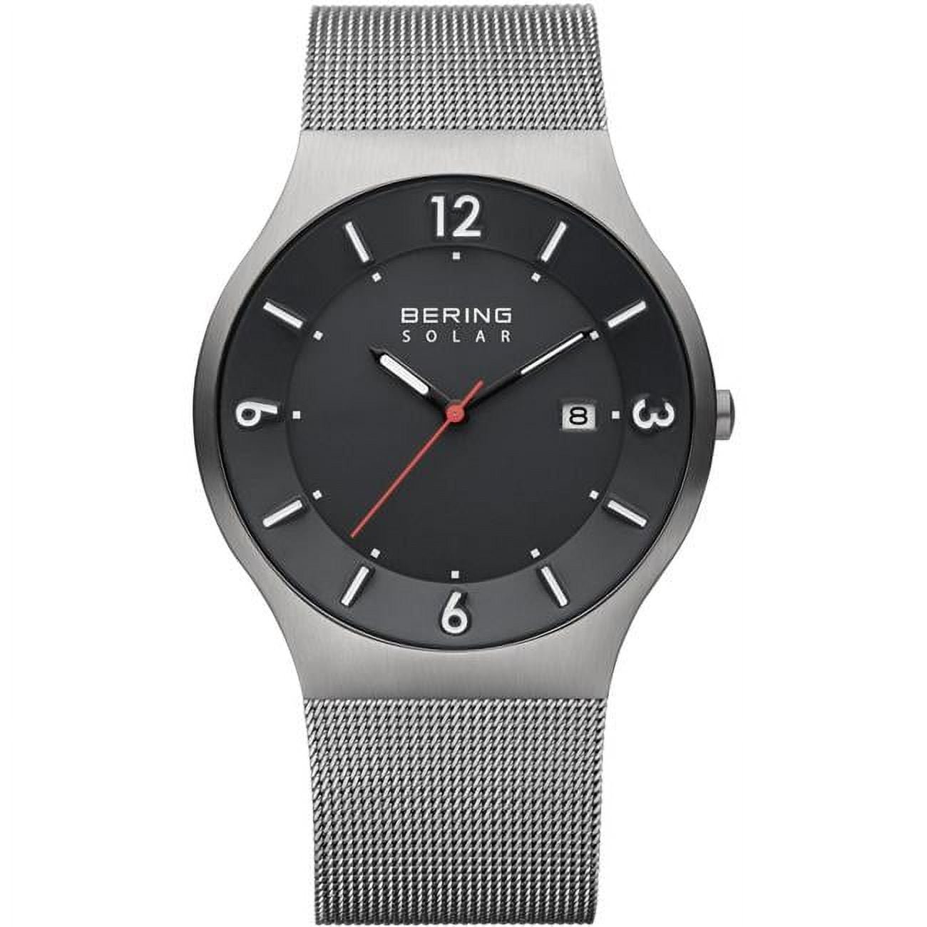 Picture of Bering 14440-007 Solar Mens Wrist Watch&#44; Brushed Grey