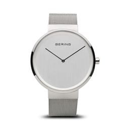 Picture of Bering 14539-000 Unisex Classic Polished Silver Mesh Watch with Silver Dial