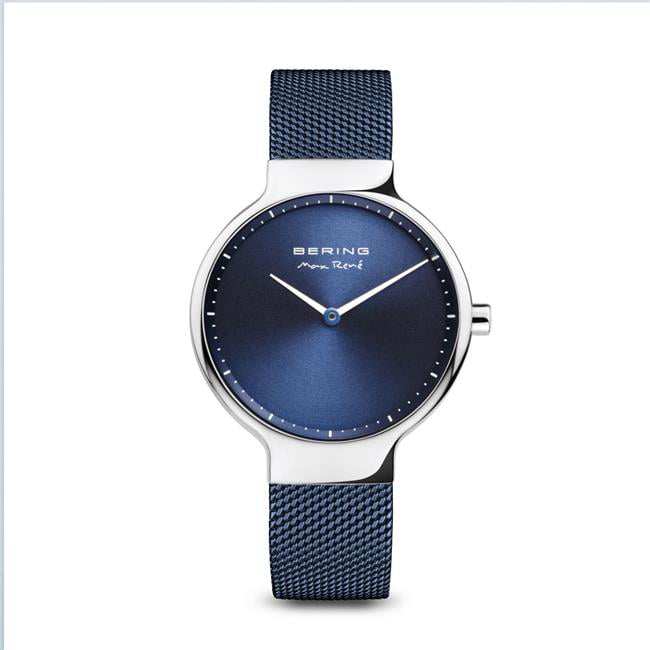 Picture of Bering 15531-307 Female Max Rene Polished Silver Mesh Watch with Blue Dial