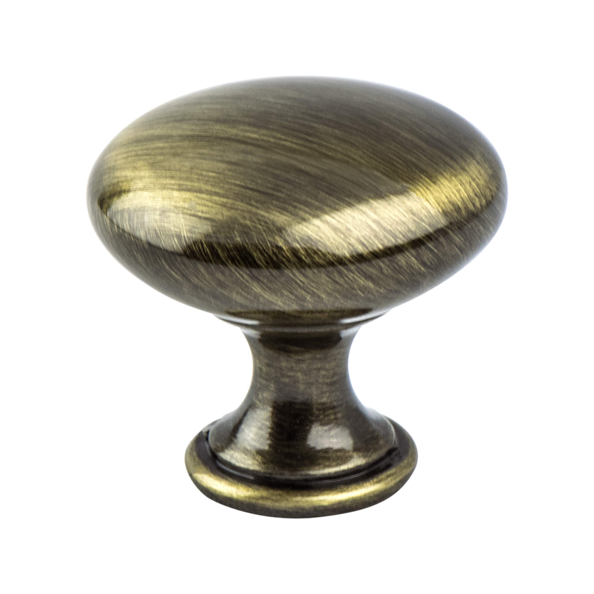 1.187 in. dia. Euro Moderno Knob with Brushed Antique Brass