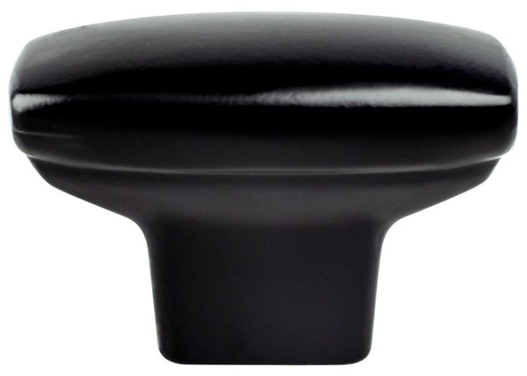 9183-1055-P Transitional Advantage One Matte Black Rounded Rectangle Knob
