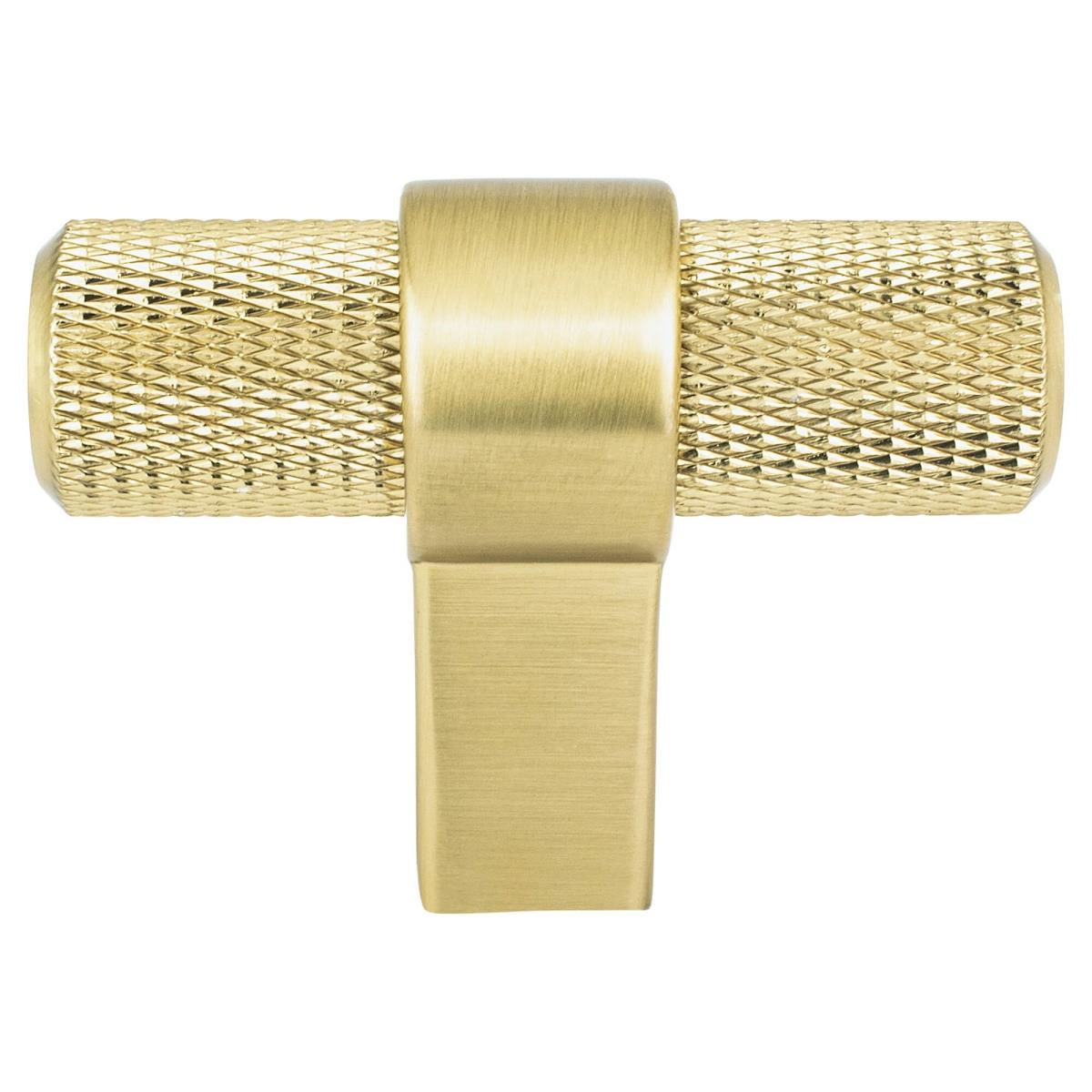 2 in. Radial Reign T-Shape Cabinet Knob, Modern Brushed Gold