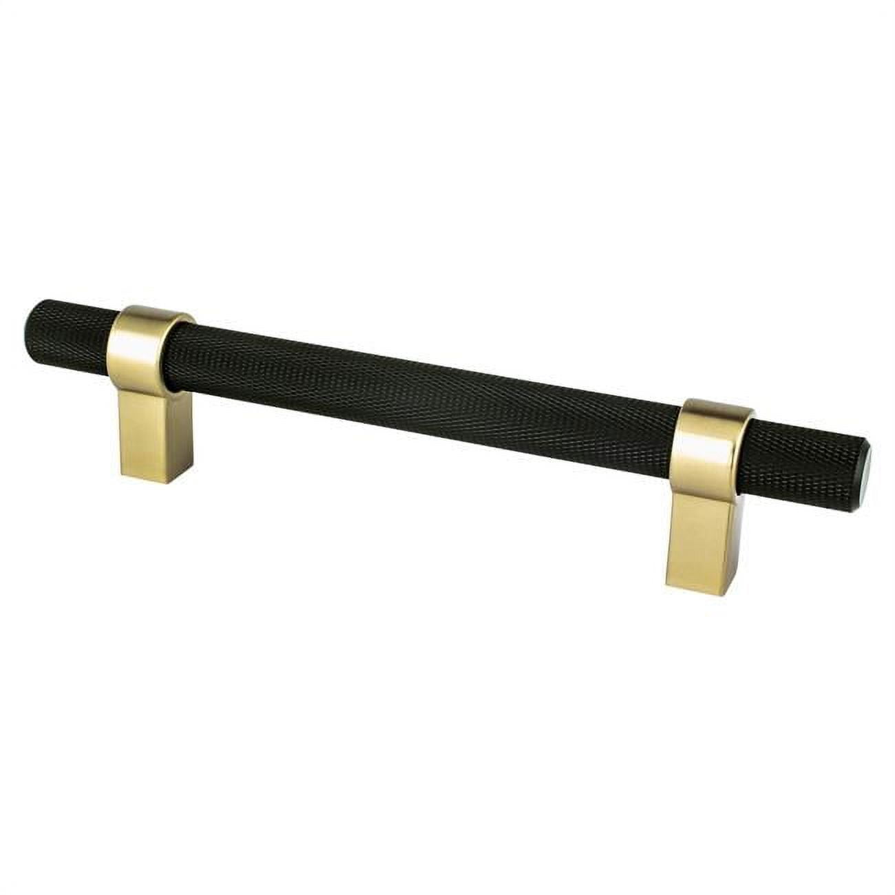 128 mm Center to Center Radial Reign Cabinet Pull, Matte Black & Modern Brushed Gold