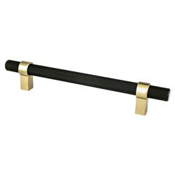 160 mm Center to Center Radial Reign Cabinet Pull, Matte Black & Modern Brushed Gold