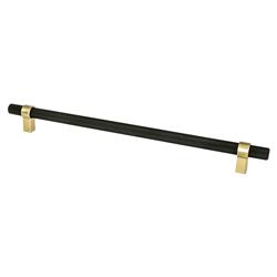 12 in. Center to Center Radial Reign Appliance Pull, Matte Black & Modern Brushed Gold