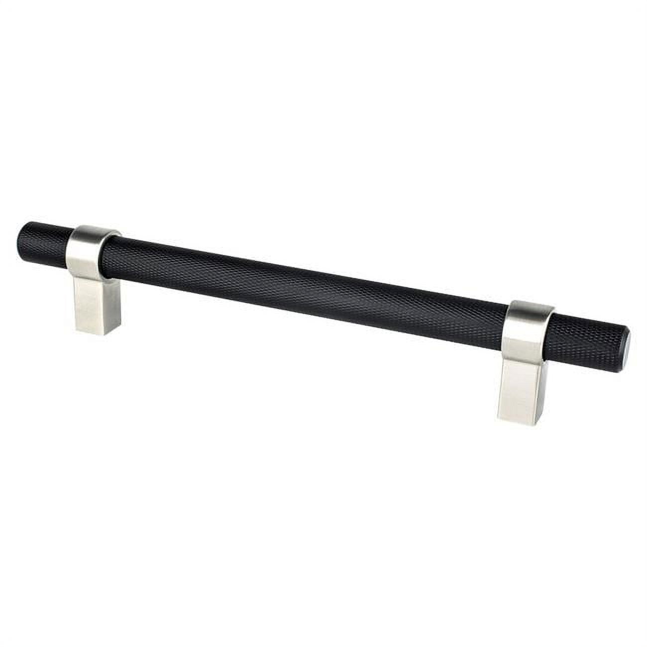 160 mm Center to Center Radial Reign Cabinet Posts Pull, Matte Black Bar & Brushed Nickel