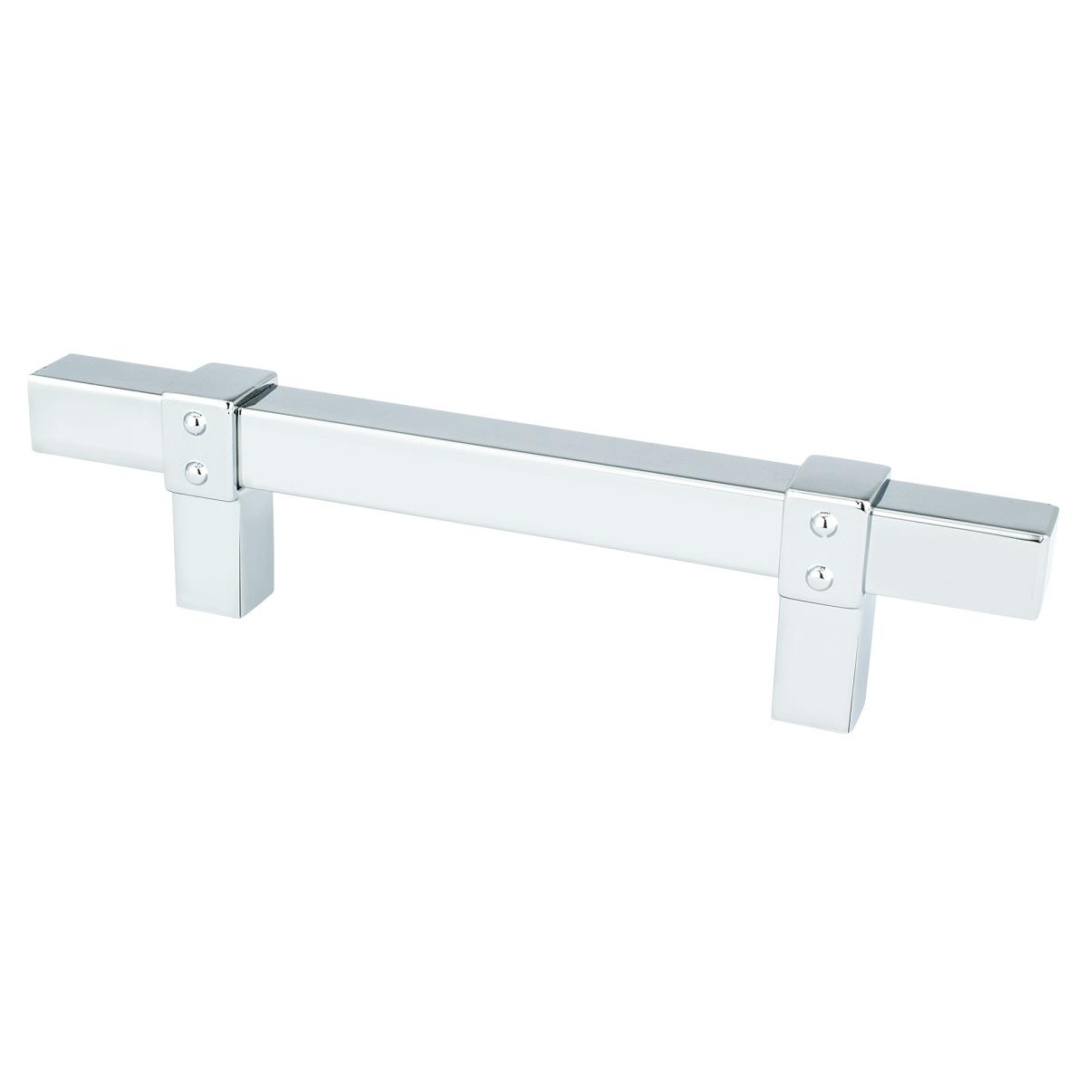 96 mm Center to Center Rivet Rebel Cabinet Pull, Polished Chrome