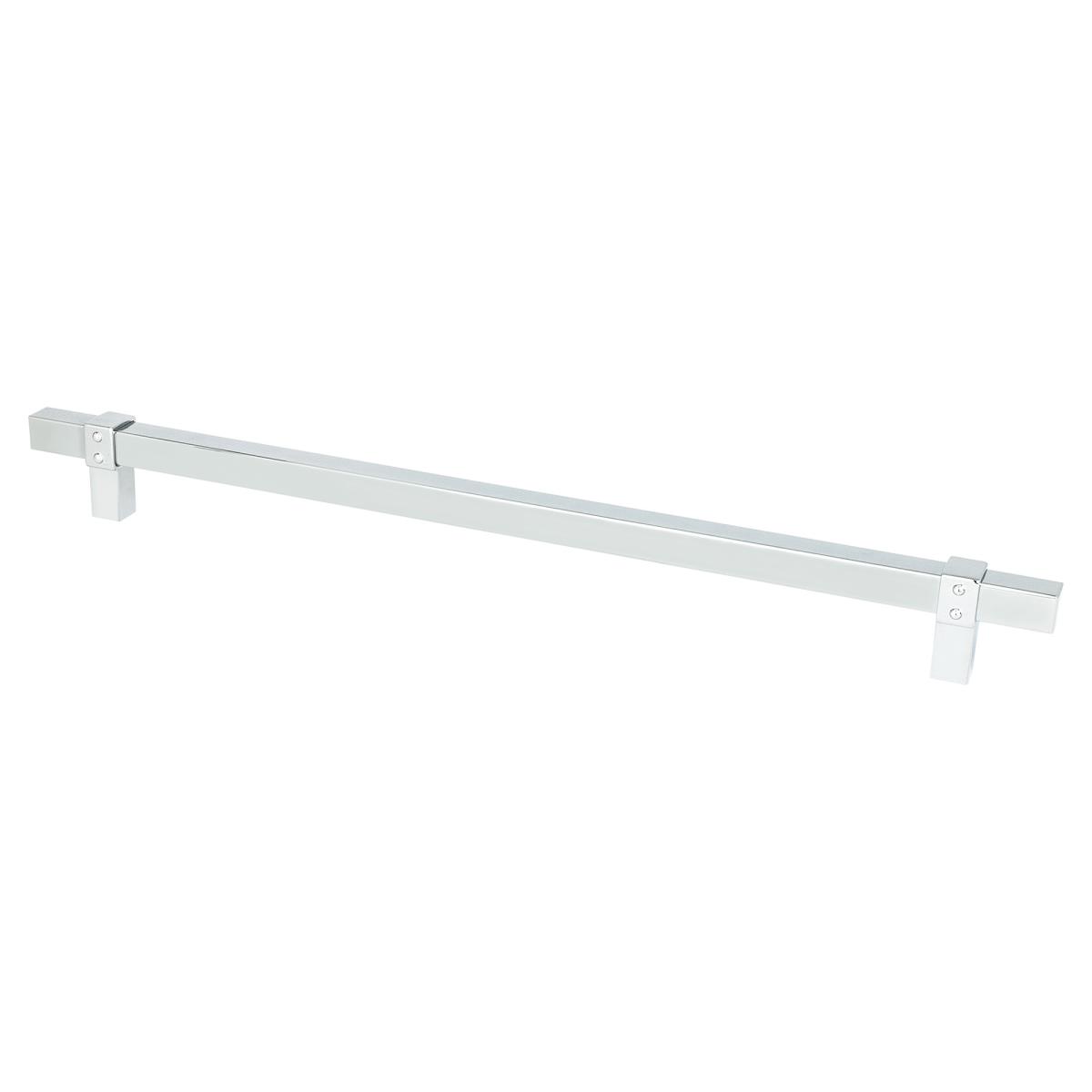 12 in. Center to Center Rivet Rebel Cabinet Pull, Polished Chrome
