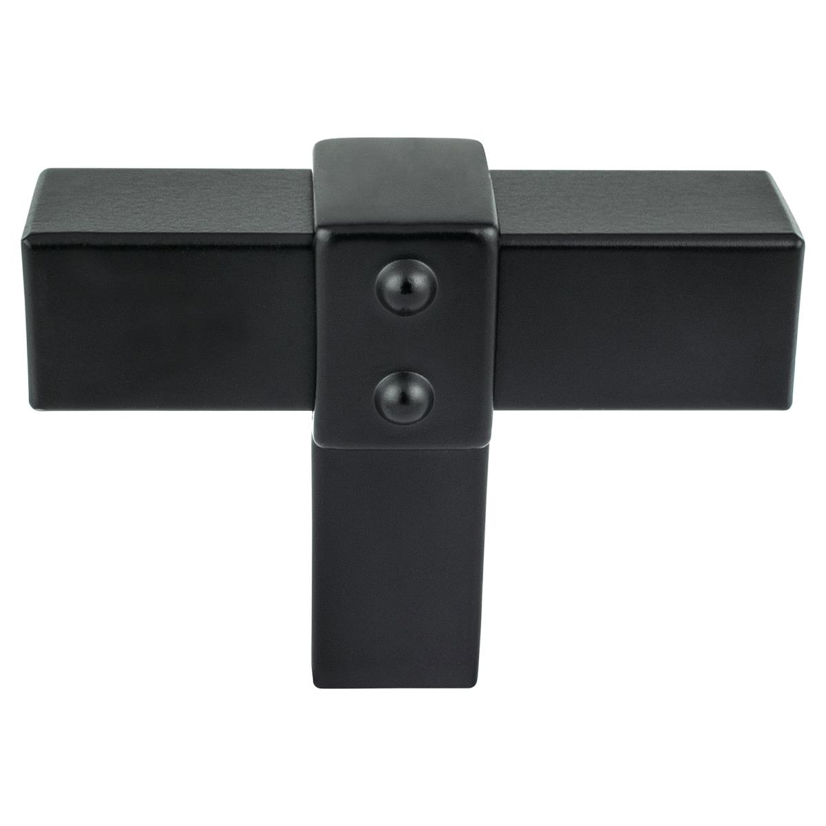 2 in. Rivet Rebel T-Shape Cabinet Knob, Matte Black