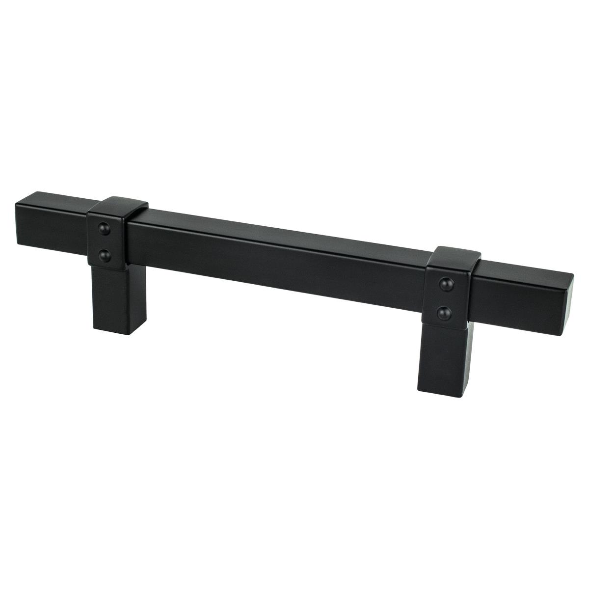 96 mm Center to Center Rivet Rebel Cabinet Pull, Matte Black