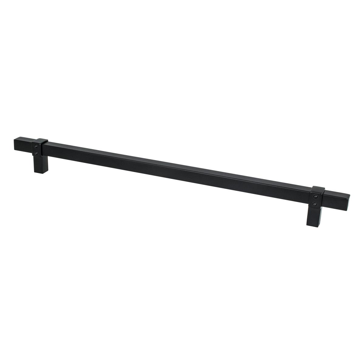 12 in. Center to Center Rivet Rebel Cabinet Pull, Matte Black