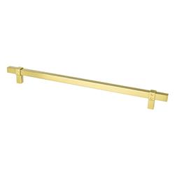 12 in. Center to Center Rivet Rebel Cabinet Pull, Modern Brushed Gold