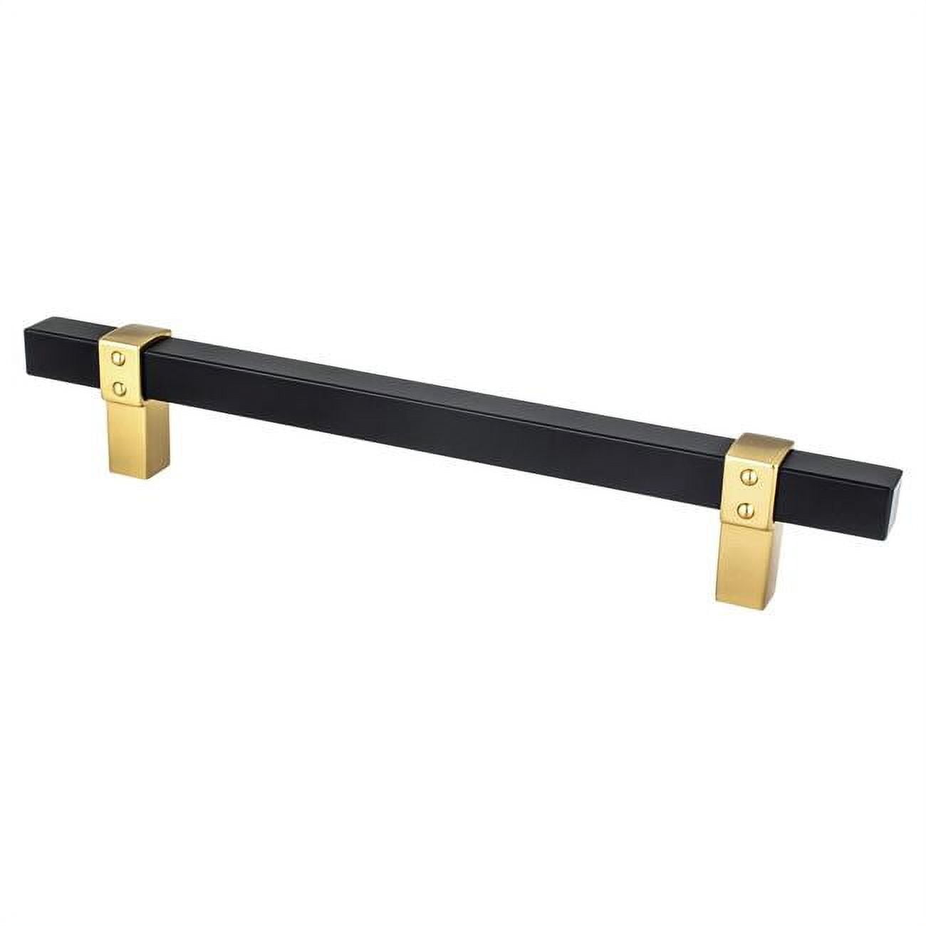 5111-455MDB-P 160 mm Center to Center Radial Reign Cabinet Posts Pull, Matte Black & Modern Brushed Gold