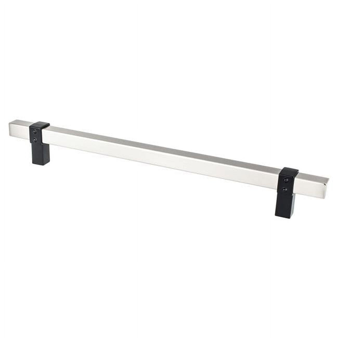 5124-4BPN55-P 224 mm Center to Center Rivet Rebel Cabinet Pull, Brushed Nickel Bar & Matte Black -  Berenson Hardware