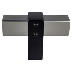 2 in. Rivet Rebel T-Shape Cabinet Post Knob, Slate Bar & Matte Black
