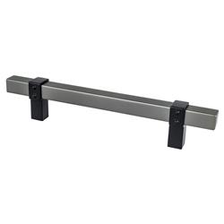 128 mm Center to Center Rivet Rebel Cabinet Pull, Slate Bar & Matte Black