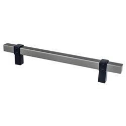 160 mm Center to Center Radial Reign Cabinet Posts Pull, Slate Bar & Matte Black