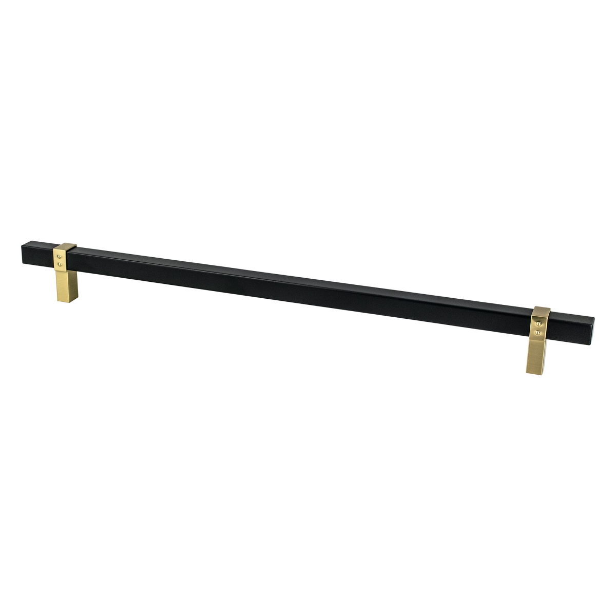 5132-455MDB-P Rivet Rebel 18 in. CC Bar & Modern Posts Appliance Pull, Matte Black & Brushed Gold