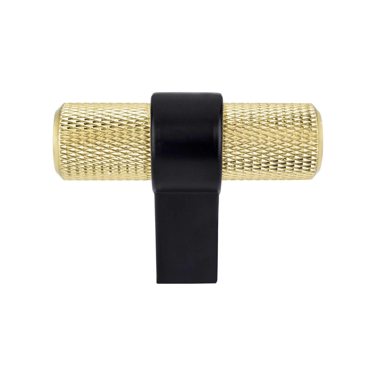 5141-4MDB55-P Radial Reign Modern Brushed Gold Bar & Matte Black Post Knob