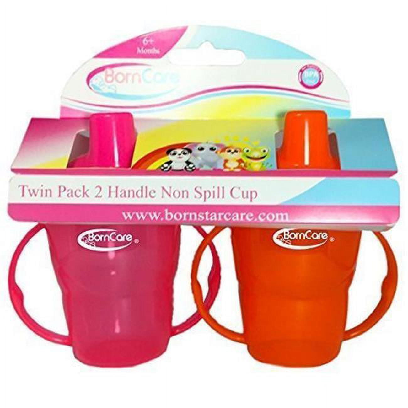 Picture of BornCare BCWS-158 2 Handle Non Spill Cup Sippy for Baby - 2 Pack