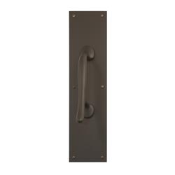 Picture of Brass Accents A02-P7401-613PC 8.75 in. on 4 x 16 in. Hands Free Antimicrobial Pull on a Plate - Oil Rubbed Bronze Powder Coated