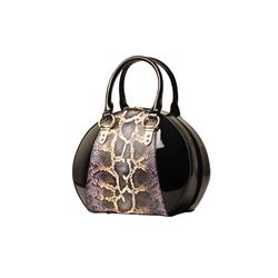 Picture of Bravo Handbags B15-0293BLK Svetlana Version 2 with Python Print Handbag, Black