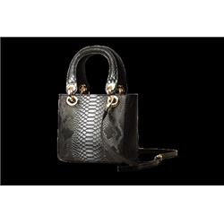 Picture of Bravo Handbags BH30-1889BLK Mini Galina in Python Print Handbag, Black