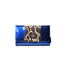 Picture of Bravo Handbags WB-502BLU Python Print Wallet, Blue - Medium
