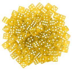 Picture of Brybelly GDIC-004- 100 100 Yellow Dice - 16 mm