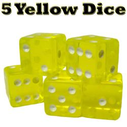 Picture of Brybelly GDIC-004- 5 5 Yellow Dice - 16 mm