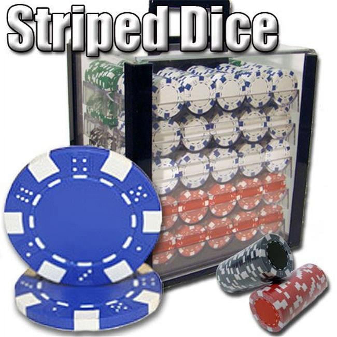 Picture of Brybelly CSSD-1000AC Pre Packaged Striped Dice 11.5 g&#44; Acrylic - 1000 count