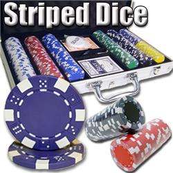 Picture of Brybelly CSSD-300AL Pre Packaged Striped Dice 11.5 g&#44; Aluminum - 300 count